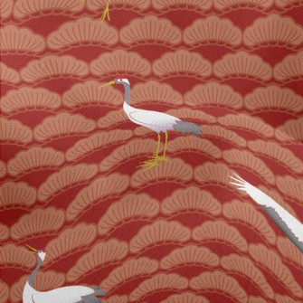 Japanese Crane Pattern Lightweight Performance Linen