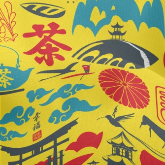 Japanese Cultural Pattern Lightweight Performance Linen