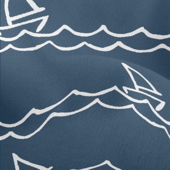 Sailboat And Waves Lightweight Performance Linen