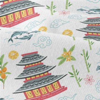 Japanese Pagoda Elements Modern Jersey