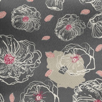 Abstract Hand Drawn Bouquet Jersey Backed Fleece