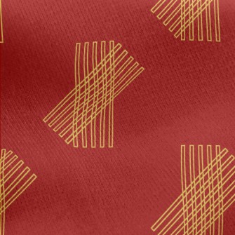 Rectangular Geometric Lines Jersey Backed Fleece