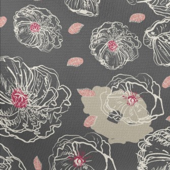 Abstract Hand Drawn Bouquet Pongee