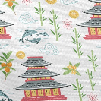 Japanese Pagoda Elements Pongee