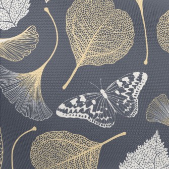 Ginkgo Leaf And Maple Leaf Pongee