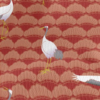 Japanese Crane Pattern Stretch Jersey