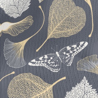 Ginkgo Leaf And Maple Leaf Stretch Jersey