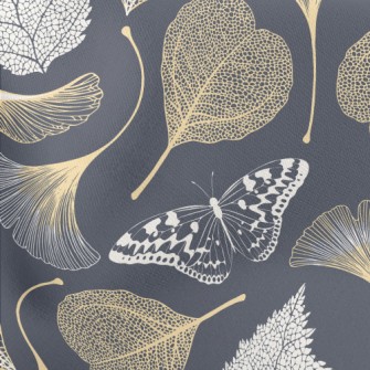 Ginkgo Leaf And Maple Leaf Lightweight Cotton Poplin