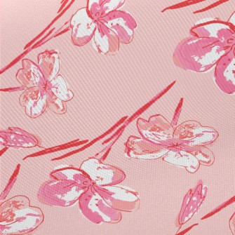 Hand Drawn Cherry Blossom Dood Midweight Cotton Poplin