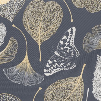 Ginkgo Leaf And Maple Leaf Midweight Cotton Poplin