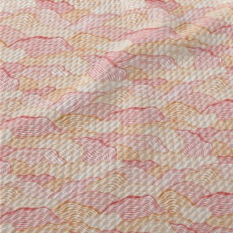 Orange Wave Pattern Birdseye Piqué