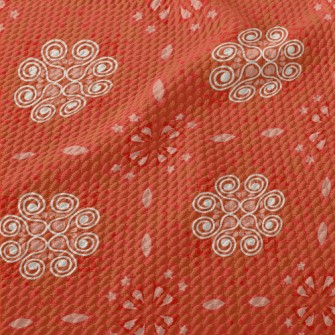 Ethnic Floral Pattern Birdseye Piqué