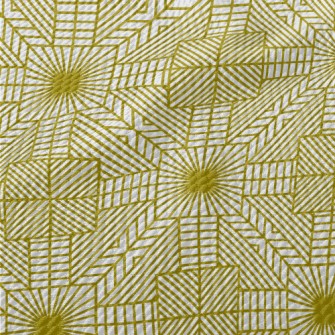 Modern Golden Geometric Patter Birdseye Piqué