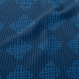 Blue Geometric Rhombus Birdseye Piqué