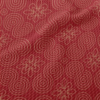 Gold Line Decoration Birdseye Piqué