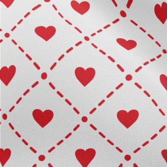 Cute Red Heart Rhombus Chiffon