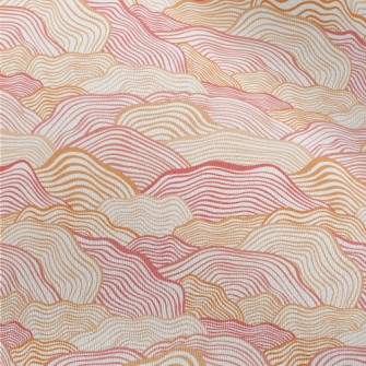 Orange Wave Pattern Chiffon