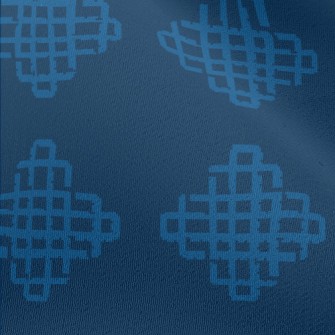 Blue Geometric Rhombus Chiffon