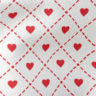 Cute Red Heart Rhombus Waterproof Canvas