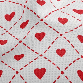 Cute Red Heart Rhombus Athletic Mesh Flat Back