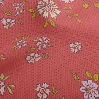 Hand Painted Delicate Flowers Athletic Mesh Flat Back