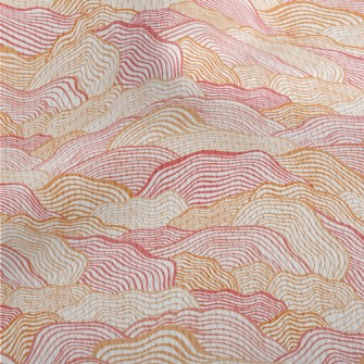 Orange Wave Pattern Athletic Mesh Flat Back