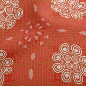 Ethnic Floral Pattern Athletic Mesh Flat Back