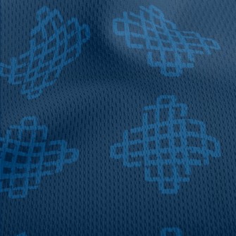 Blue Geometric Rhombus Athletic Mesh Flat Back