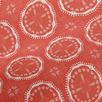 Red Kaleidoscope Flowers Performance Linen