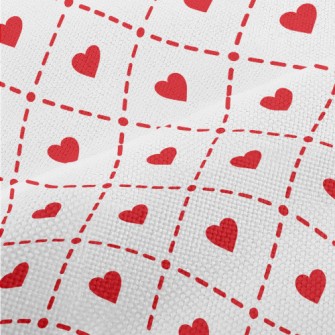 Cute Red Heart Rhombus Performance Linen