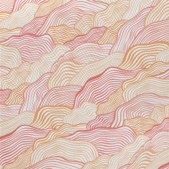 Orange Wave Pattern Twill