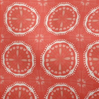 Red Kaleidoscope Flowers Dobby