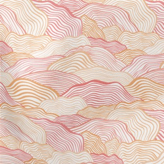 Orange Wave Pattern Stretch Ponte