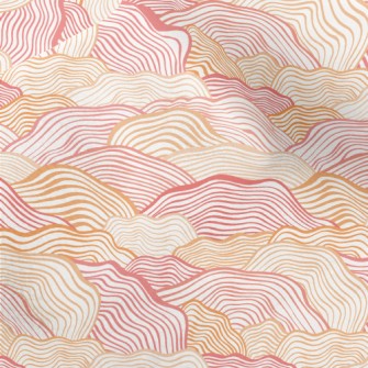 Orange Wave Pattern Micro Fleece