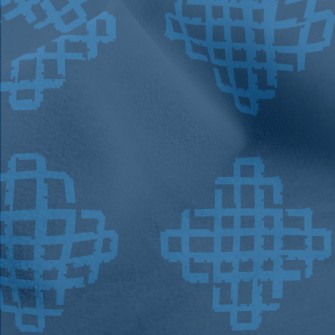 Blue Geometric Rhombus Micro Fleece