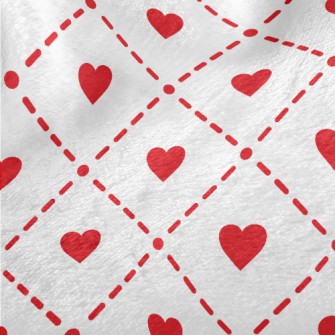Cute Red Heart Rhombus Minky