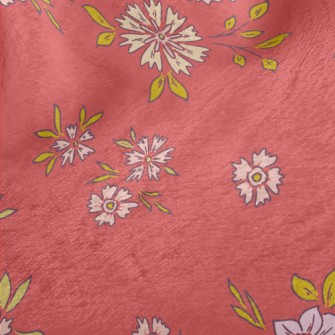 Hand Painted Delicate Flowers Minky