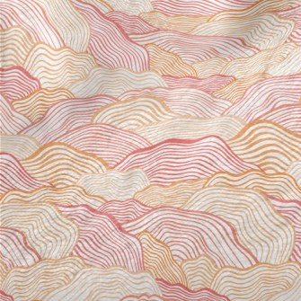 Orange Wave Pattern Minky