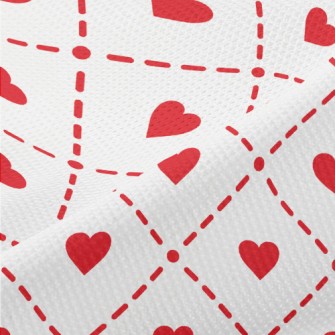 Cute Red Heart Rhombus Piqué