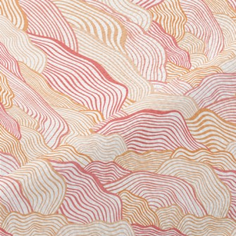 Orange Wave Pattern Piqué