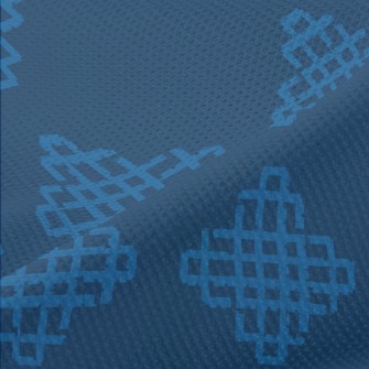 Blue Geometric Rhombus Piqué
