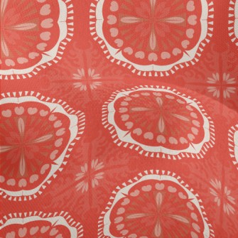 Red Kaleidoscope Flowers Lightweight Performance Linen