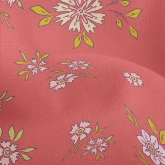 Hand Painted Delicate Flowers Lightweight Performance Linen