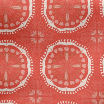 Red Kaleidoscope Flowers Jersey Backed Fleece
