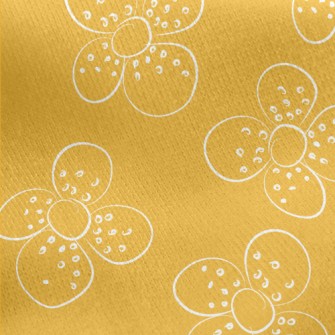 Doodle Flowers Jersey Backed Fleece