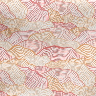 Orange Wave Pattern Jersey Backed Fleece