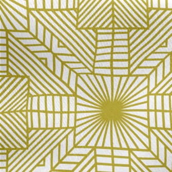 Modern Golden Geometric Patter Jersey Backed Fleece
