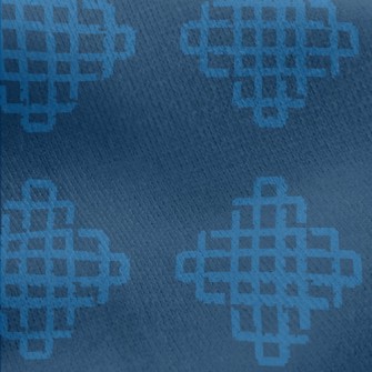 Blue Geometric Rhombus Jersey Backed Fleece