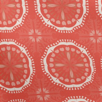 Red Kaleidoscope Flowers Pongee