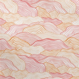 Orange Wave Pattern Pongee